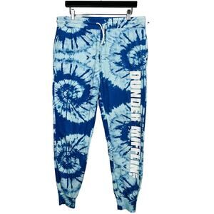 The Office Merch Tie Dye Sweatpants Slim Cut Jogger Style Blue White - XL